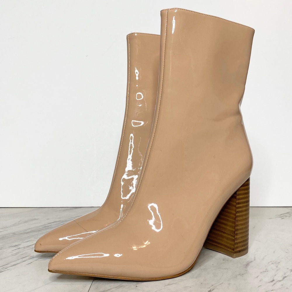 New! Jeffrey Campbell Siren 3 Nude Patent Bootie 6